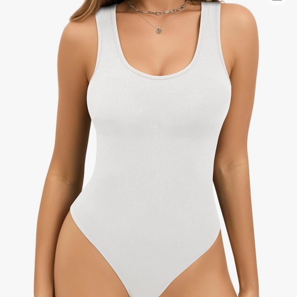 NWT MANGOPOP Women's One Shoulder Off Sleeveless Long Sleeve Tank Top Bodysuit